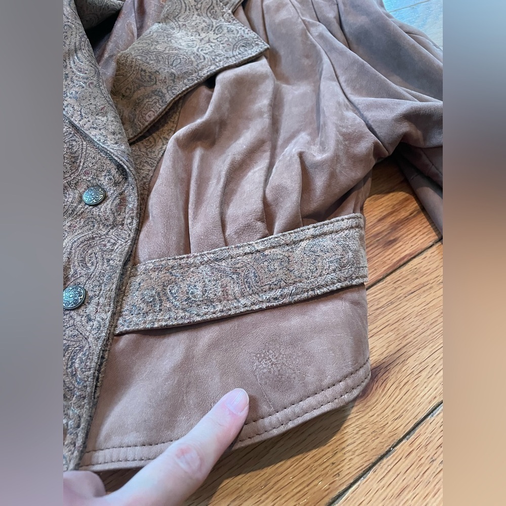 VTG Global Identity GIII Leather Aviator Jacket Women’s Size Small Brown - Picture 14 of 15